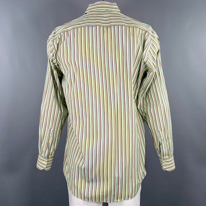 ETRO Size XL Multi Color Stripe Cotton Long Sleeve Shirt