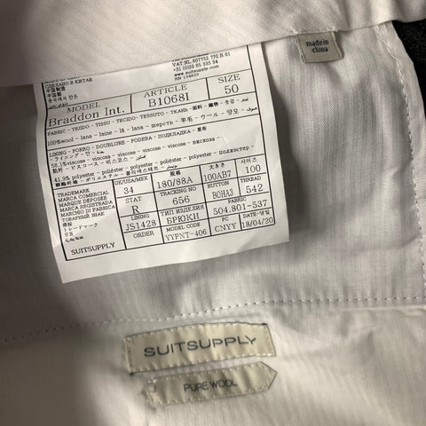 VITALE BARBERIS CANONICO Size 34 Dark Grey Pleated Wool Dress Pants