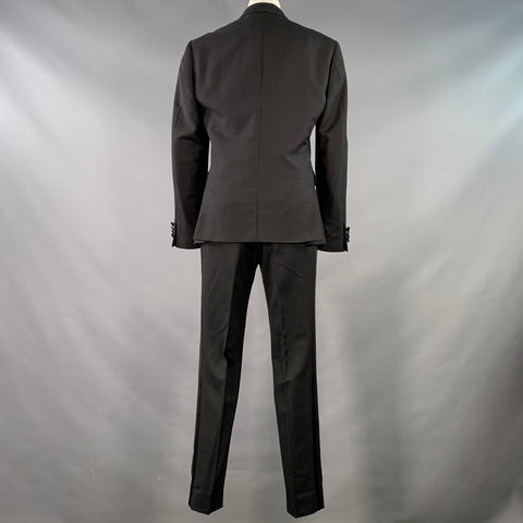 BURBERRY PRORSUM Size 36 Black Wool Mohair Silk Notch Lapel Suit