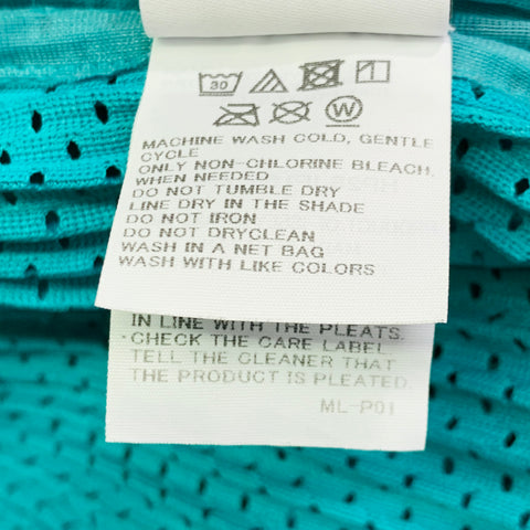 ISSEY MIYAKE HOMME PLISSE Size S Aqua Pleated Polyester Mesh Drawstring Waistband Button Fly Shorts