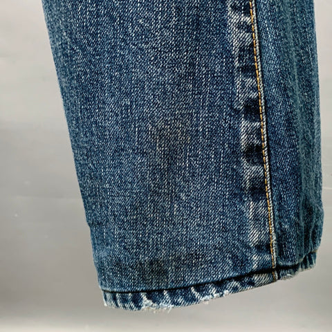 BALMAIN Size 34 Indigo Wash Denim Button Fly Jeans