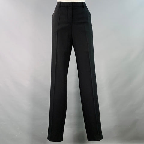 GIORGIO ARMANI Size 4 Black Virgin Wool Tapered Zip Fly Dress Pants