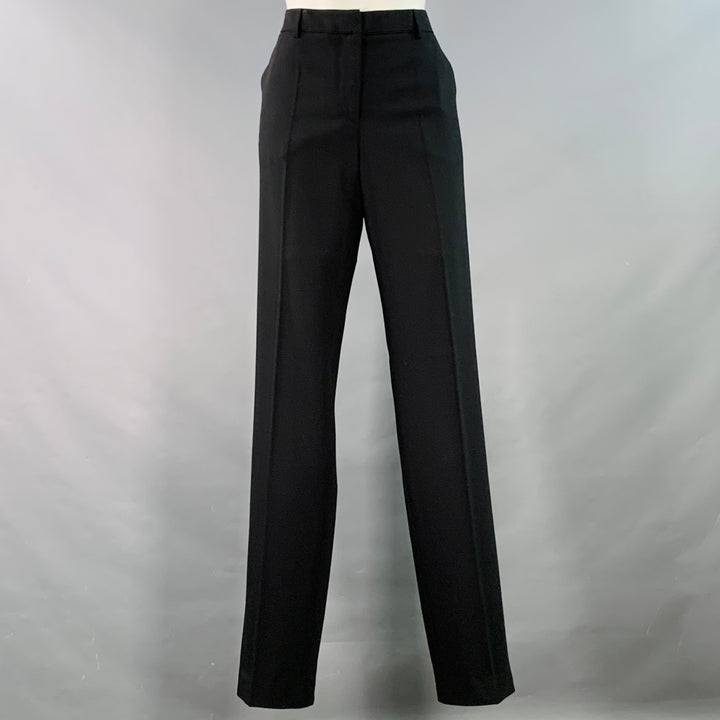 GIORGIO ARMANI Size 4 Black Virgin Wool Tapered Zip Fly Dress Pants