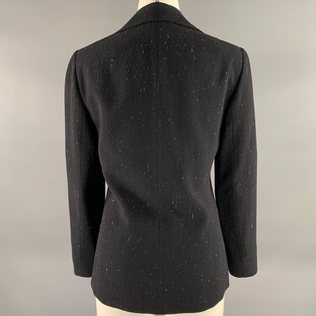 LAFAYETTE 148 Size 2 Black Blue Wool Blend Blazer