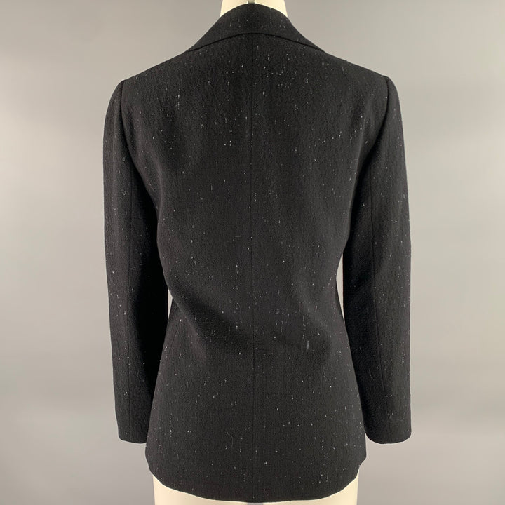 LAFAYETTE 148 Size 2 Black Blue Wool Blend Blazer