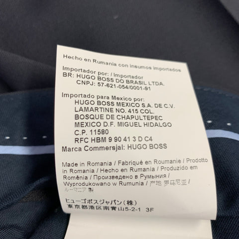 BOSS by HUGO BOSS Size 35 Navy Virgin Wool Flat Front Dress Pants