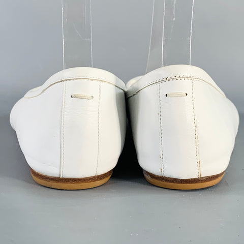 MAISON MARGIELA Ballerines Tabi en cuir blanc Taille 8