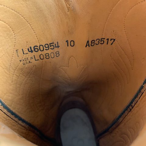 LUCCHESE Talla 10 Botas marrones desgastadas con punta en punta