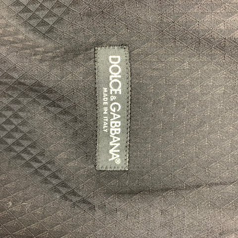 DOLCE &amp; GABBANA Taille 36 Costume de smoking à revers cranté en laine et soie grise