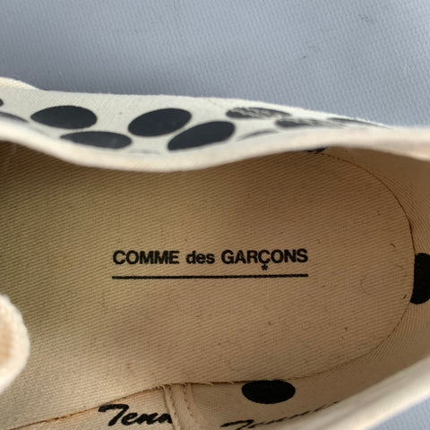 COMME des GARCONS Winter 2014 Size 9 Cream Black Polka Dot Canvas Sneakers