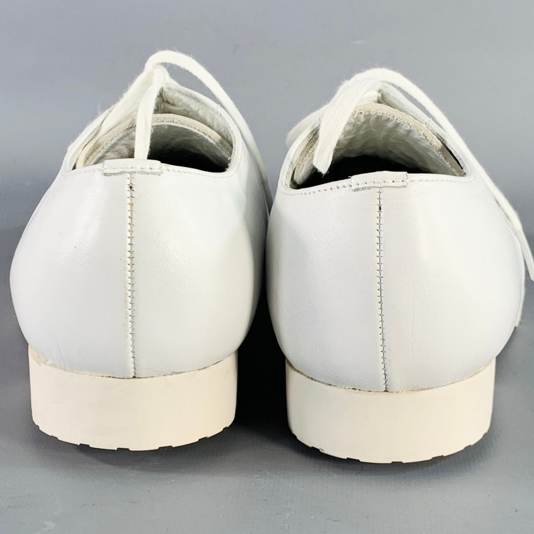 COMME des GARCONS Size 6.5 White Leather Lace-Up Shoes – Sui  display picture 1