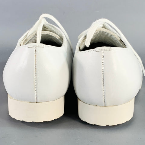 COMME des GARCONS Size 6.5 White Leather Lace-Up Shoes