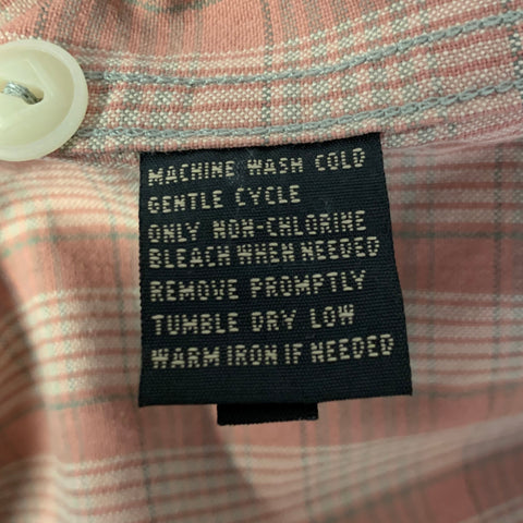 RRL by RALPH LAUREN Size XL Pink Grey Plaid Cotton Long Sleeve Shirt