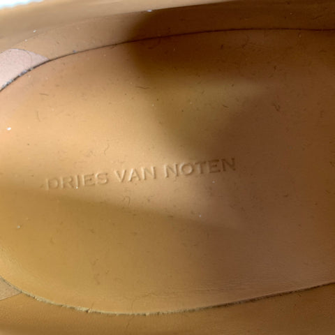 DRIES VAN NOTEN Size 6.5 Ivory Black Leather Loafers