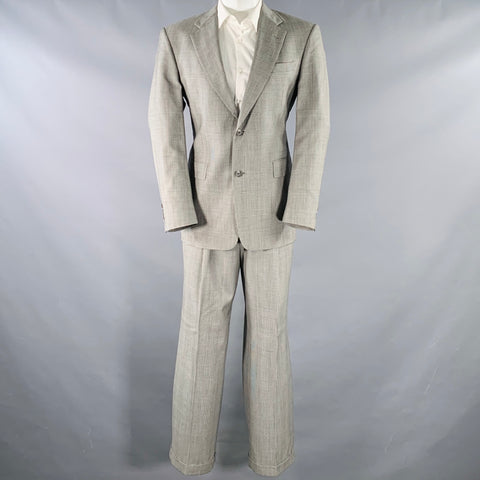 BURBERRYS Size 38 Regular Black White Glenplaid Virgin Wool Suit