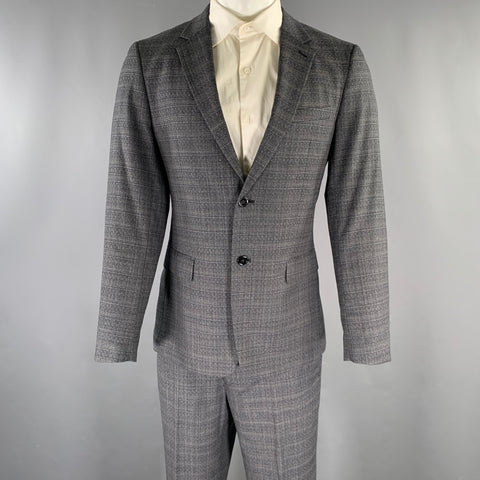 THEORY Size 40 Grey Navy Heather Wool Notch Lapel Suit
