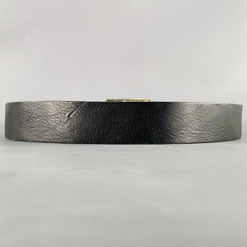 D&G by DOLCE & GABBANA Size 34 Black Gunmetal Leather Belt