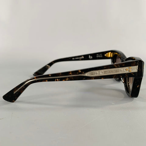 JACQUES MARIE MAGE -All These Nights- Black Cream Marbled Acetate Sunglasses