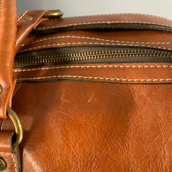 PATRICIA NASH One Size Brown Leather Shoulder Strap Overnight Bag