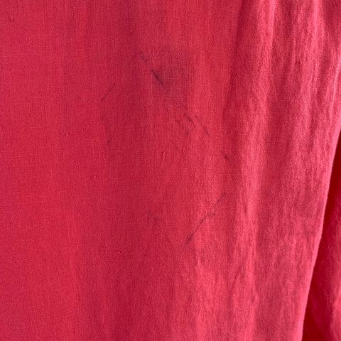 RALPH LAUREN PURPLE LABEL Size L Orange Coral Linen Button Up Long Sleeve Shirt