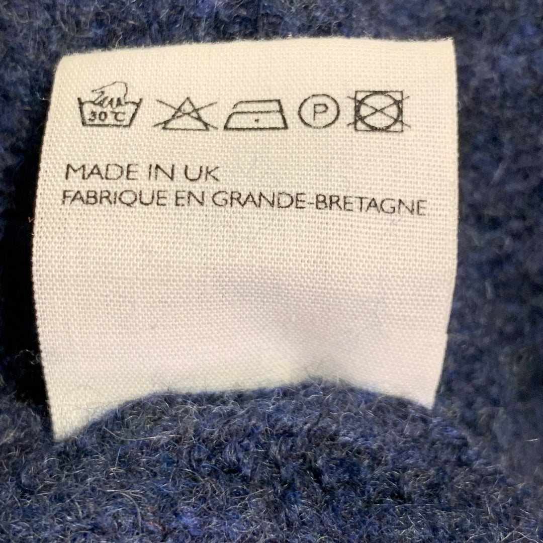 MARGARET HOWELL Size XL Navy Cashmere Rib Knit High Neck Sweater