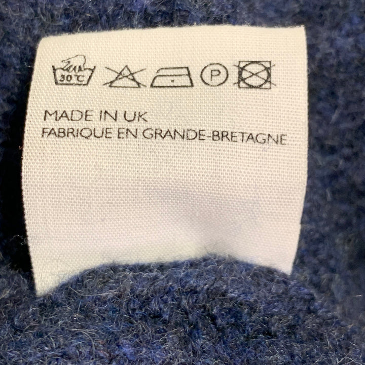 MARGARET HOWELL Size XL Navy Cashmere Rib Knit High Neck Sweater