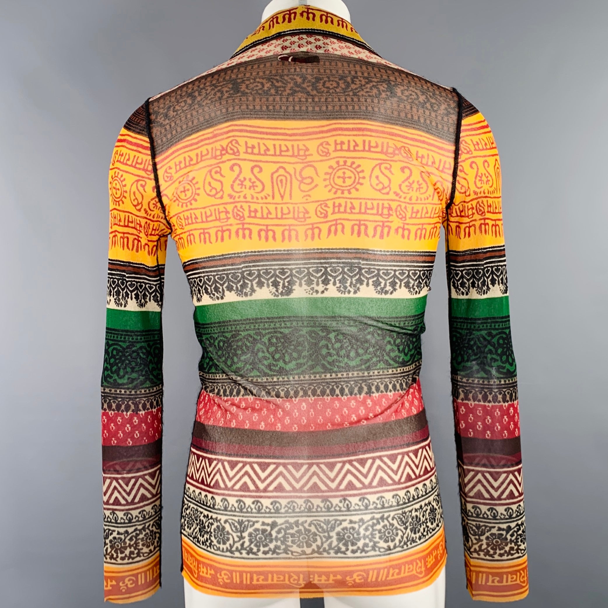 JEAN PAUL GAULTIER Size M Multi Color Print Polyamide Mesh Long