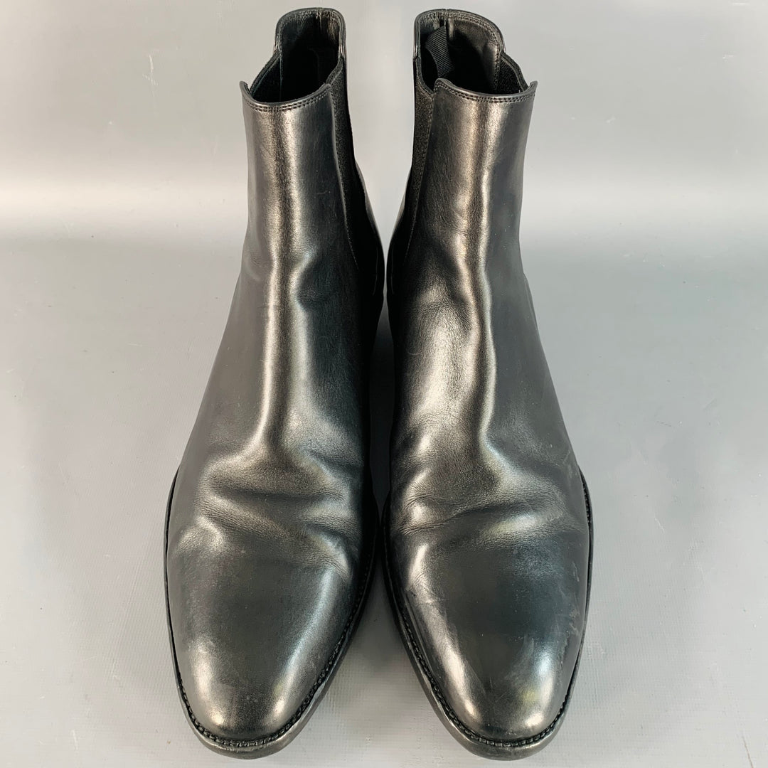 SAINT LAURENT Size 9 Black Leather Ankle Chelsea Boots