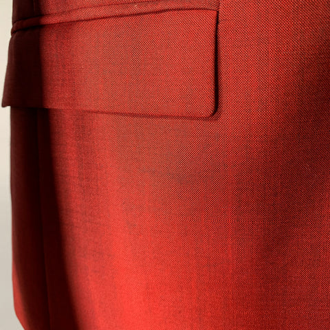 KENZO Size 38 Burgundy Wool Mohair Notch Lapel Suit