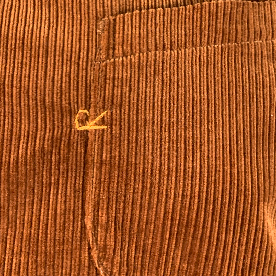 45rpm Size XL Brown Corduroy Cotton One Pocket Long Sleeve Shirt