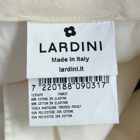LARDINI Size 33 White Cotton Blend Pleated Button Fly Dress Pants