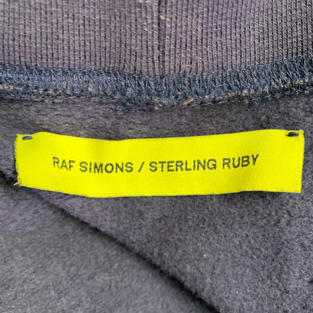 RAF SIMONS Size XXL Navy Shark Print Cotton Crew-Neck Sweatshirt