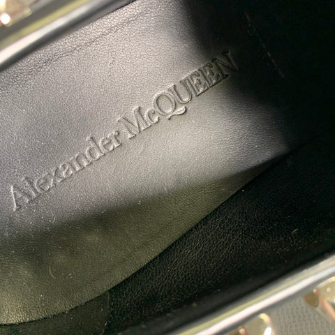 ALEXANDER MCQUEEN Size 10 Black Silver Studded Leather Slip On Loafers