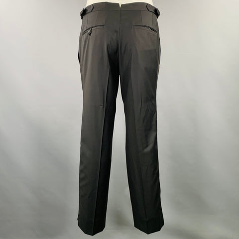PHINEAS COLE Size 38 Black Wool Peak Lapel Tuxedo