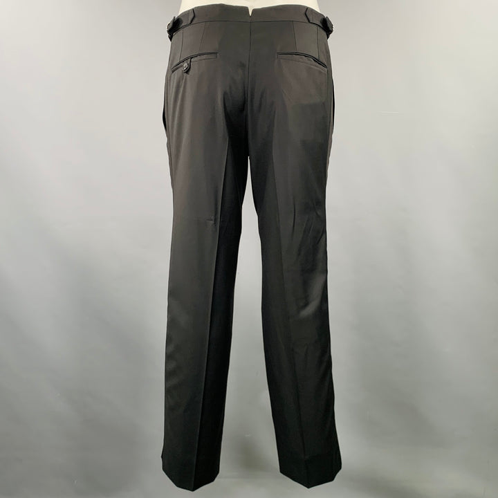 PHINEAS COLE Size 38 Black Wool Peak Lapel Tuxedo