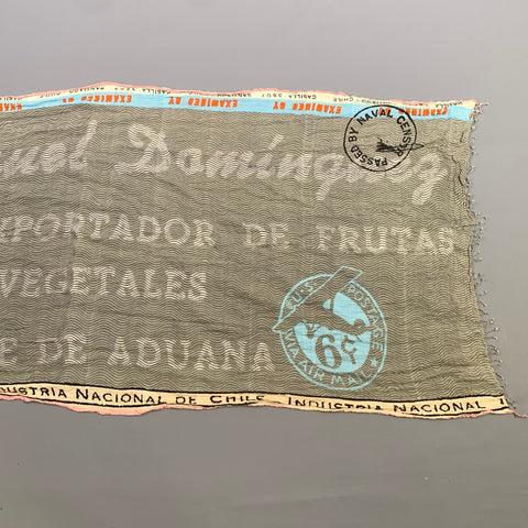 EPICE Grey Green Lines Cotton Scarves & Shawls