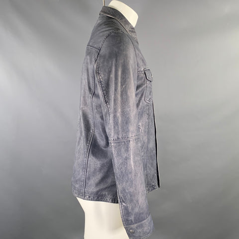 Veste de Travail en Cuir GIMO'S, Taille M, Bleu Marine