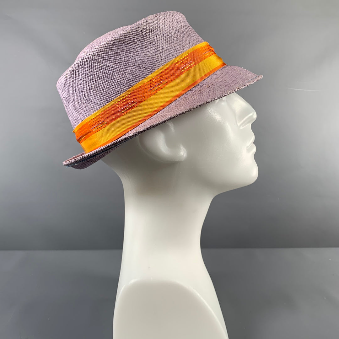MAKINS Purple Orange Woven Straw Hats