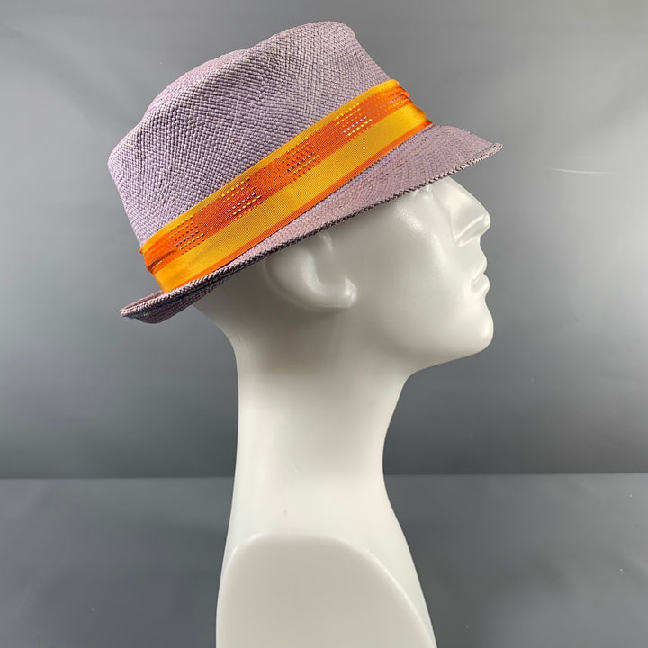 MAKINS Purple Orange Woven Straw Hats