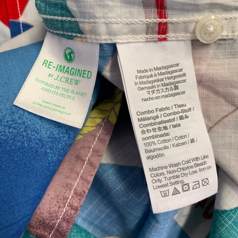 J.CREW Size S Multi Color Cotton Nautical Two Pockets Short Sleeve Shirt