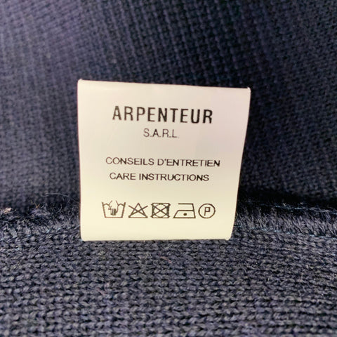 ARPENTEUR Size L Navy Knit Wool Shawl Jacket