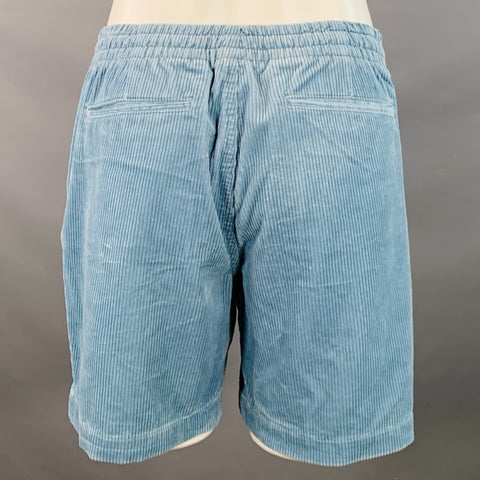 POLO by RALPH LAUREN Size M Blue Corduroy Cotton Classic Fit Drawstring Shorts