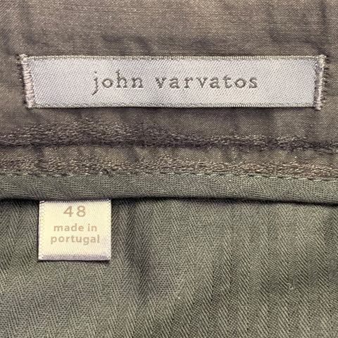 JOHN VARVATOS Size 32 Black Stripe Ramie Blend Flat Front Dress Pants