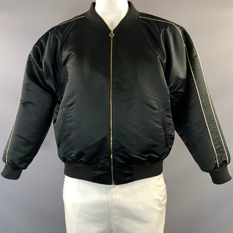 ENFANTS RICHES DEPRIMES ERD SS2017 XL Black Gold Silk Zip Up Jacket