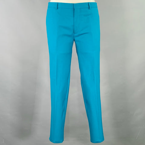 PAUL SMITH Size 36 Kensington Teal Wool Twill Suit