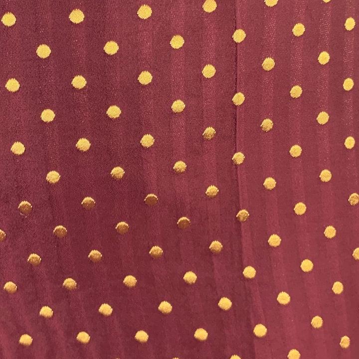 DRIES VAN NOTEN Size 4 Burgundy Gold Viscose Polyester Polka Dot Dress Pants