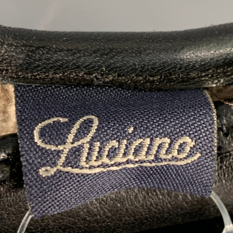 LUCIANO Size 9 Brown Black Camouflage Pony Hair Leather Gloves