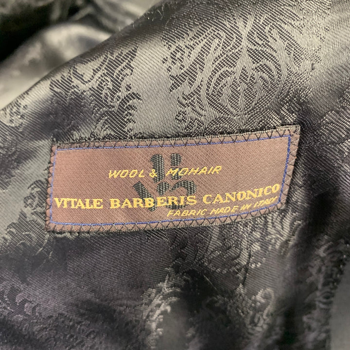 SAND Size 42 Black Wool Twill Notch Lapel Suit