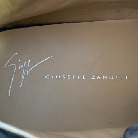 GIUSEPPE ZANOTTI Size 10 Black Blue Camo Canvas High Top Sneakers