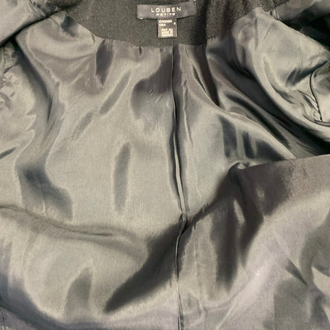 LOUBEN Size 4 Black Wool Blend Zip Up Jacket